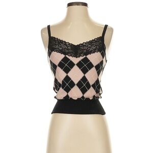 Silk 85% Cashmere 15% Tank Top Plaid Camisole